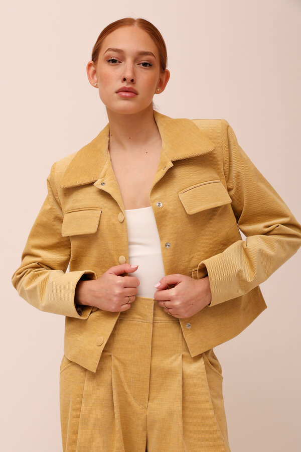 CORDUROY JACKET WITH BACK EMBROIDERY