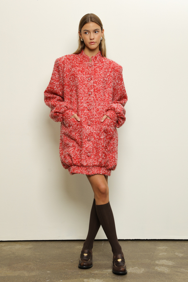 ROSE MOHAIR COCOON COAT